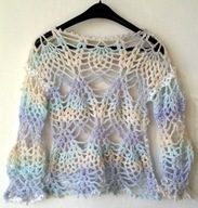 Komplet nowy szydełkowy sweter czapka Rozmiar 34/38