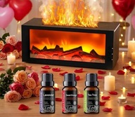 Nawilżacz powietrza kominek lampka nocna efekt płomienia LED dyfuzor pilot