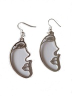 Kolczyki twarze srebrne