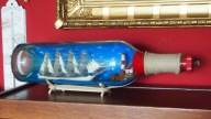Rafandynka - żaglowiec w butelce, duży 50cm