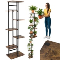 KWIETNIK STOJĄCY METALOWY CZARNY 7 PÓŁEK WYSOKI NA KWIATY STOJAK