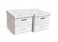 Pudełko kartonowe ozdobne 2szt deska szara XL