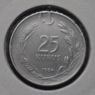 *TURCJA [0362]*25 Kurus (25 kuruszy) 1964 Lira turecka Wieniec, legenda