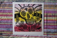 Skull. 30 × 30 cm. 2025 r. (linoryt kol.)