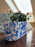 Ręcznie malowana osłonka na doniczkę, podłużna