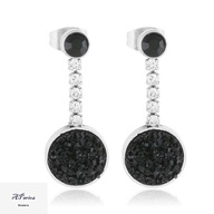 Eap25168 Kolczyki stal sztyft wiszące czarne