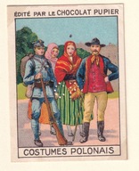Stroje ludowe, reklama czekolady Pupir, 7 x 5 cm /SZ2/