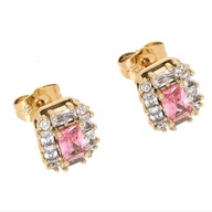 65929 KOLCZYKI 18K POZŁACANE 12/10 MM markiza z kryształkiem