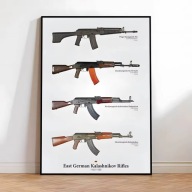 Plakat Kałasznikowy Armii NRD 1960-1990 Niemcy Wschodnie