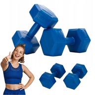 HANTLE BITUMICZNE CIĘŻARKI DO ĆWICZEŃ FITNESS SIŁOWNIA ZESTAW HANTLI 2x4 KG