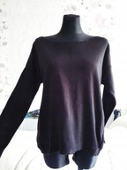 SWETEREK DZIANINA PRĄŻKOWANY GŁADKI OVERSIZE LUŹNY JESIENNY ZIMOWY MIŁY