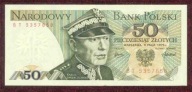 50 zł. 1975 r. ser. BT UNC b. rzadka seria - PIĘKNY !!