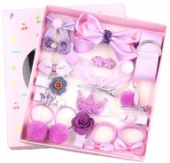 Zestaw ioletowych spinek do włosów dla dziewczynki dziecka urocze