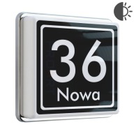 Modny numer domu LED PODŚWIETLANY tabliczka czujnik zmierzchu K+ antracyt
