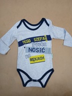 Body dziecięce niemowlęce długi rękaw z nadrukiem rozmiar 86