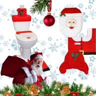 ZESTAW ŁAZIENKOWY ŚWIĄTECZNY MIKOŁAJ POKROWIEC DYWANIK DO WC ŁAZIENKI 3 EL.