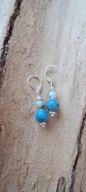 Kolczyki larimar fasetowany oryginalny kule Dominikana srebro