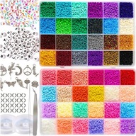 KORALIKI DO ROBIENIA BRANSOLETEK BIŻUTERII ZESTAW KORALIKÓW LITERKI 35000