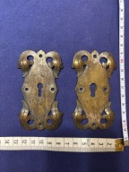 komplet starych szyldów do zamka mebli wykonane z mosiądzu około XIX - XX w