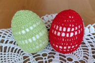 Szydełkowe pisanki ozdoba do koszyczka i na stół Wielkanoc 9cm