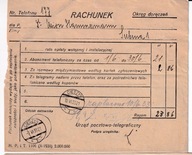 CIESZYN, koperta , rachunek telefoniczny, M.P i T. 1106 (X-1930) /SZ2/