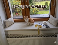 Legowisko, parapetnik na WYMIAR. Poduszka na parapet. SZTRUKS.PIANKA 3 CM !