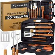 ZESTAW UNIWERSALNE WSZECHSTRONNE AKCESORIA PRZYBORY DO GRILLA ETUI 18 SZT