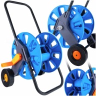 STOJAK WÓZEK NA WĄŻ OGRODOWY PODLEWANIE MOCNY ODPORNY ZWIJACZ BĘBEN 50M