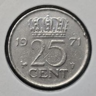 *HOLANDIA [0037]*25 centów 1971 Juliana (królowa Holandii), Korona 25 CENT