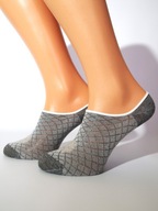 Skarpety skarpetki stopki buźki śmieszne bawełna kolorowe szare brokat