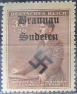 Protektorat stary znaczek z nadrukiem Sudety (2/13