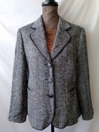 Marynarka wełniana(93%) czarno biała, w jodełkę - 40