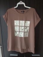 Brązowy t-shirt ze złotą aplikacją Ubra rozmiar L/XL nowa z metką