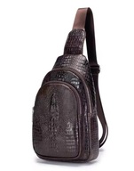 MĘSKA TORBA NA TALIĘ STYLOWA BRĄZOWA SKÓRA NATURALNA, NERKA NA RAMIĘ