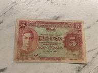 Malaje - Malezja - 5 centów - 1941 - rzadki