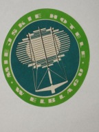 MIEJSKIE HOTELE w ELBLĄGU naklejka z PRL lata 70-te