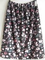 Spódnica czarna prosta z dzianiny kolorowy wzór maxi r 54/60