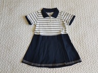 Piękna sukienka granat i biel nowa roz 122