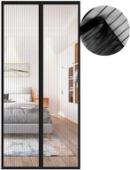 Magnetyczna Moskitiera do Drzwi na Balkon 105x210 Czarna bez Wiercenia