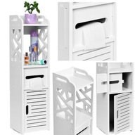 SZAFKA ŁAZIENKOWA STOJĄCA AŻUROWA BIAŁA SŁUPEK REGAŁ NA PAPIER KOSMETYKI