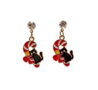 Świąteczne Kolczyki z kotem