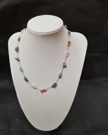 Naszyjnik ametyst kwarc różowy karneol awenturyn sodalit turkus