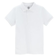 Cool, Koszulka polo chłopięca z krótkim rękawem, biały, 128 cm