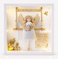 Pamiątka I Komunii Świętej CHRZTU Anioł Stróż Wyjątkowy Lampka Świecąca