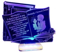 I KOMUNIA ŚWIĘTA PODŚWIETLANA STATUETKA Z FOTO LED