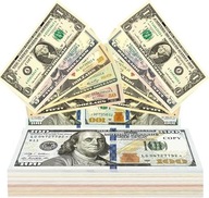 120X FAŁSZYWE PIENIĄDZE BANKNOTY DO GIER PLANSZOWYCH DOLAR REKWIZYT 1-100$