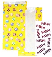 TOREBKI PAPIEROWE NA SŁODYCZE CUKIERKI NAKLEJKI 10 SZT.