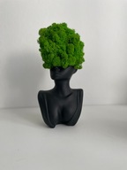 Doniczka głowa betonowa z chrobotkiem, prezent, dekoracje