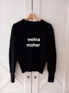 Someday czarny mechaty sweter wełna moher premium S