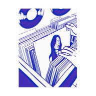 Plakat „Kolekcja Płyt” – Minimalistyczna Grafika Muzyczna